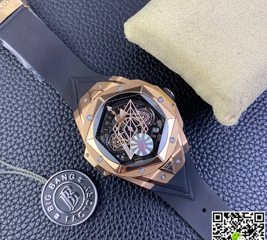 Hublot Big Bang Sang Bleu II 418.OX.1108.RX.MXM19 BB Factory 1:1 Best Edition Replica Watch Black Strap